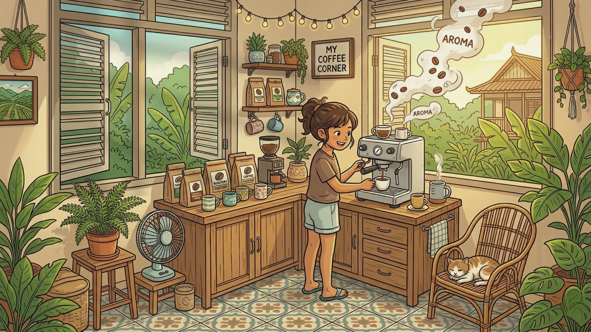 Oat milk cortado at home